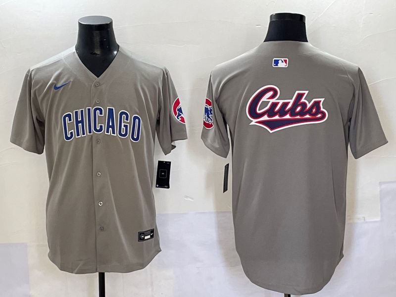 Men 2025 Chicago Cubs Blank Grey Game Nike MLB Jersey style 35